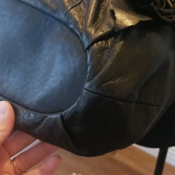 Coach Limited Edition Coach Sophia Black Leather Gunmetal Studs Bag MSRP $795 - Picture 9 of 16